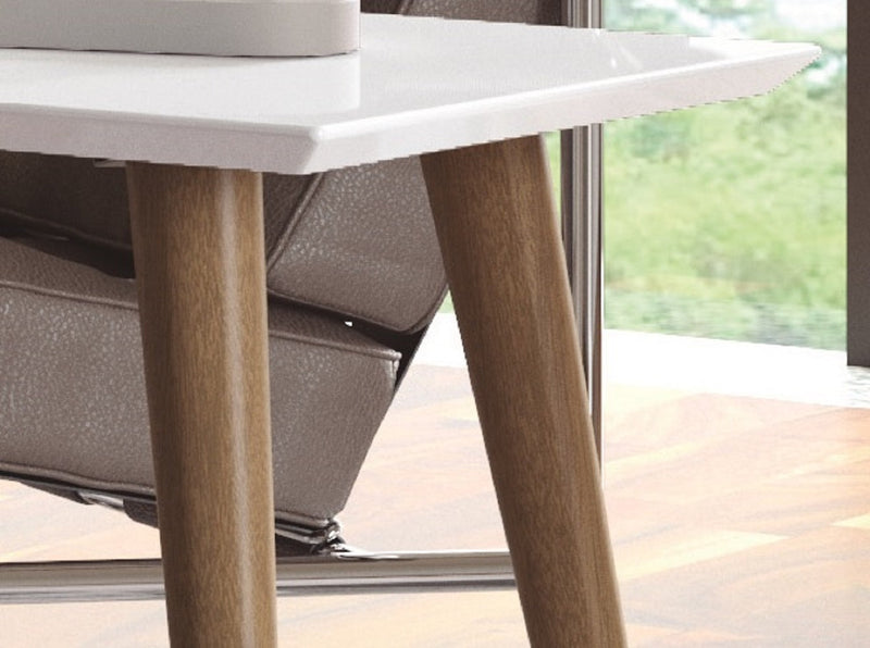 Manhattan Comfort Utopia 17.52\" High Rectangle Coffee Table with Splayed Legs - White Gloss