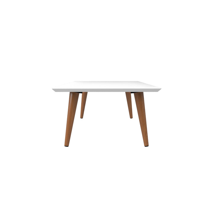 Manhattan Comfort Utopia 17.52\" High Rectangle Coffee Table with Splayed Legs - White Gloss