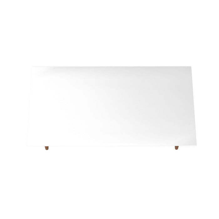 Manhattan Comfort Utopia 17.52\" High Rectangle Coffee Table with Splayed Legs - White Gloss