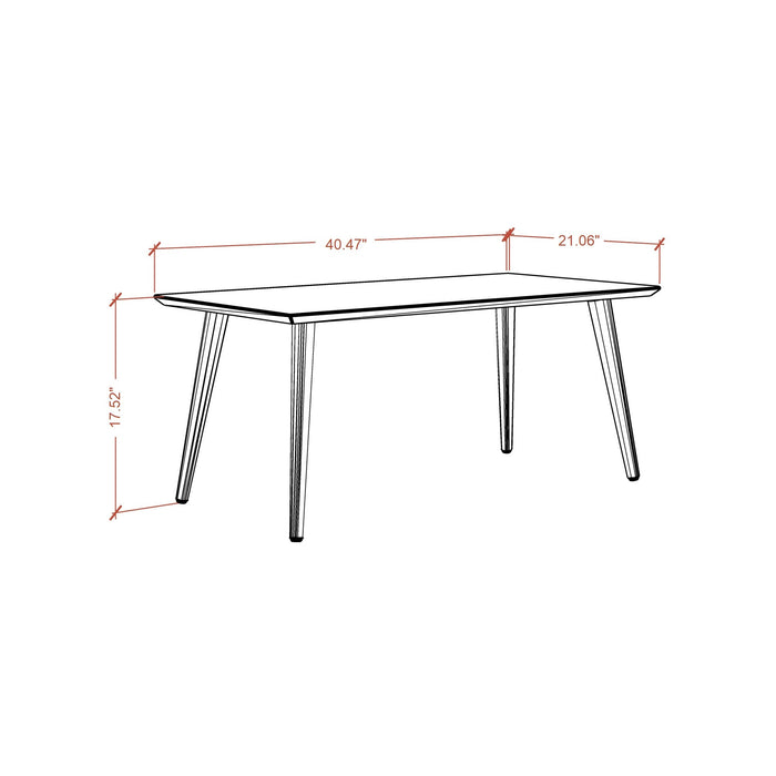 Manhattan Comfort Utopia 17.52\" High Rectangle Coffee Table with Splayed Legs - Off White & Maple Cream