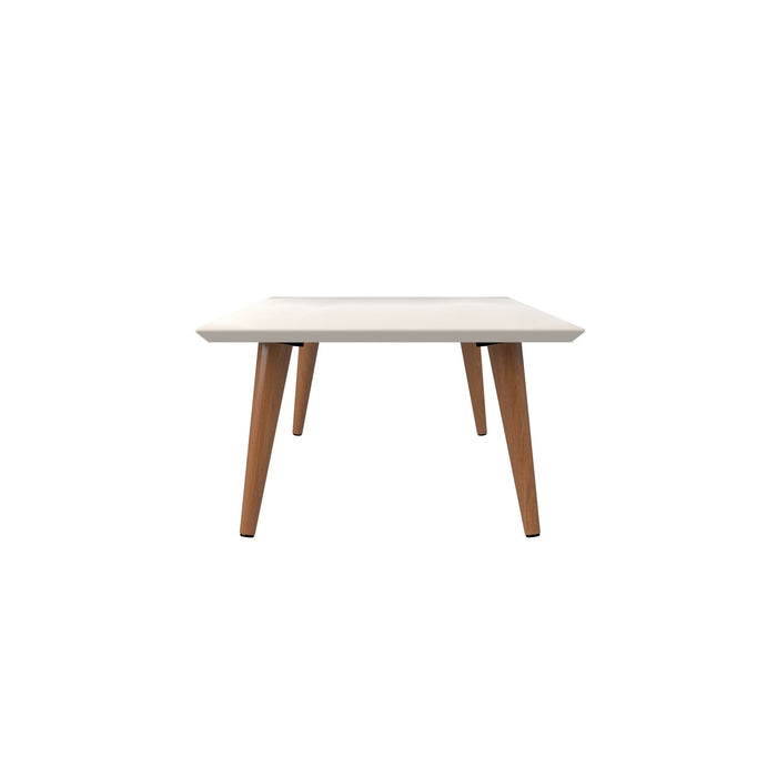 Manhattan Comfort Utopia 17.52\" High Rectangle Coffee Table with Splayed Legs - Off White & Maple Cream