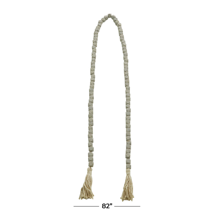 Wood 80\" L Garland - Grey