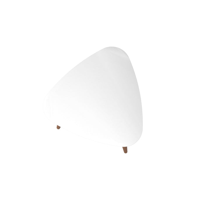 Manhattan Comfort Utopia 19.88\" High Triangle End Table with Splayed Wooden Legs - White Gloss