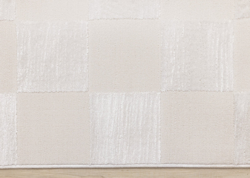 Leonardo White Grey Checkered Area Rug - 5'3\" x 7'7\"