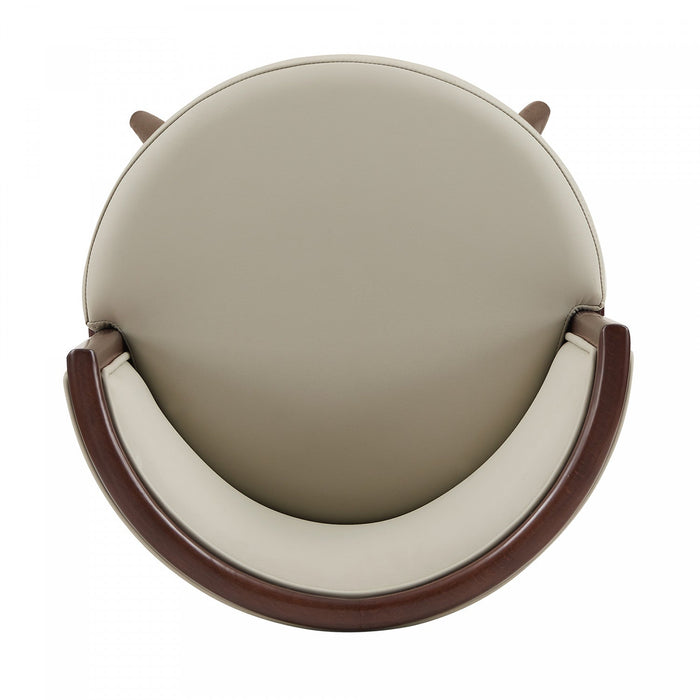 Evalyn Modern Wood Upholstered Barstool in Stone 
