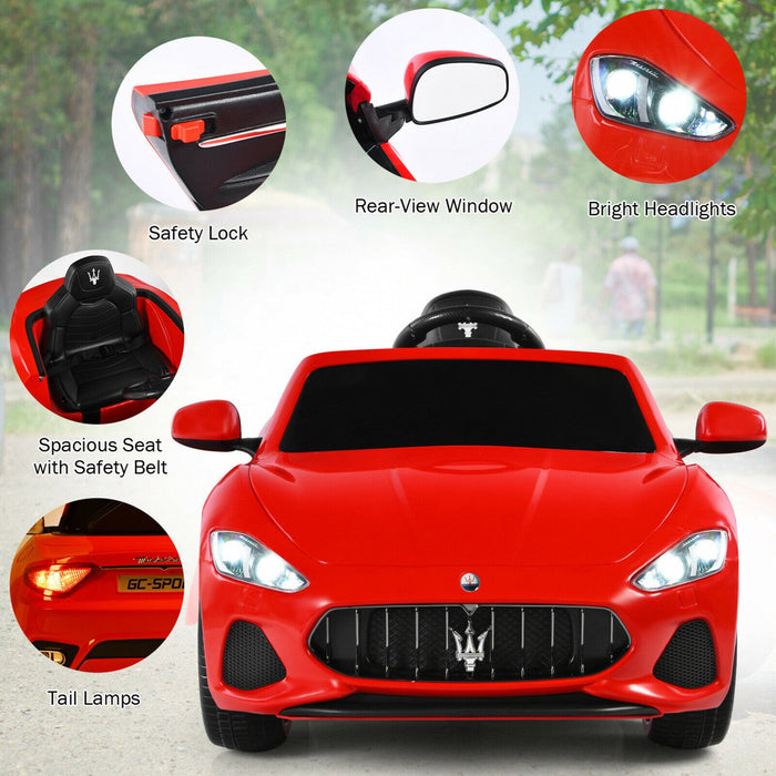 12v Kids Ride On Car Licensed Maserati Grancabrio W/remote Control & Music Red