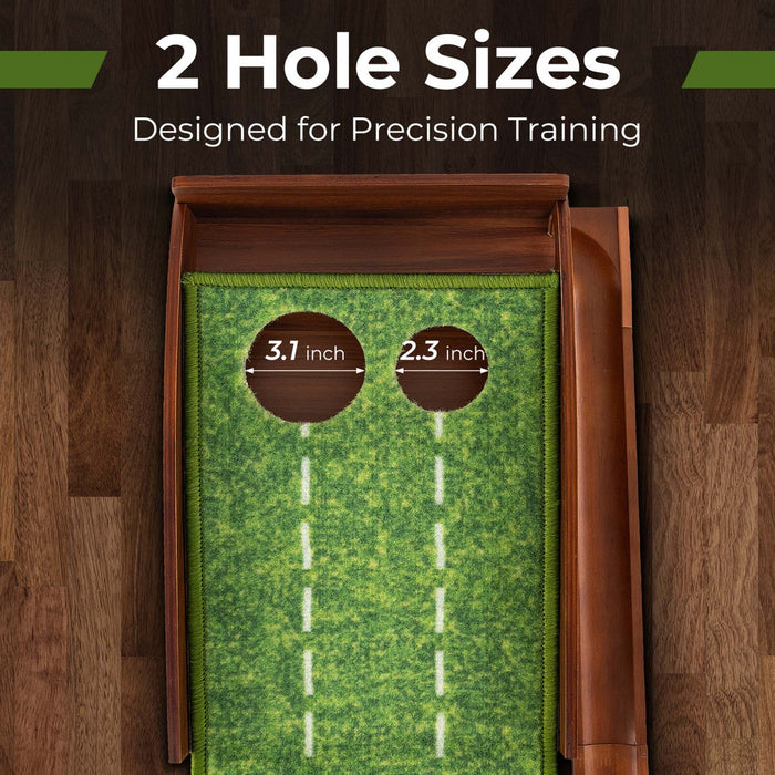 Costway Putting Green Practice Golf Putting Mat With Auto Ball Return And 2 Hole Sizes