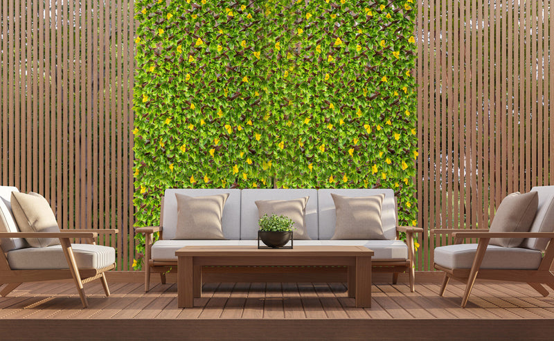 PVC  Expandable Trellis 36\"x 72\" Yellow Clematis Leaves 