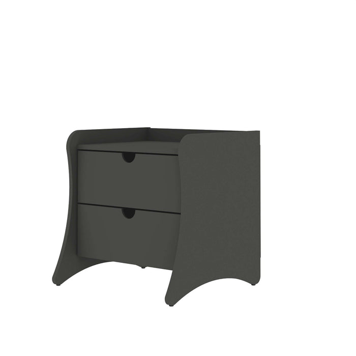 Coney Mid-Century Modern 20\" Nightstand in Charcoal Gray (2-Drawer) - Set of 2 