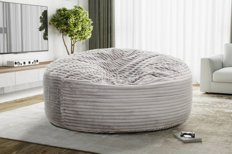 Sealy Kade Corduroy High Density Foam Bean Bag Chair - Grey
