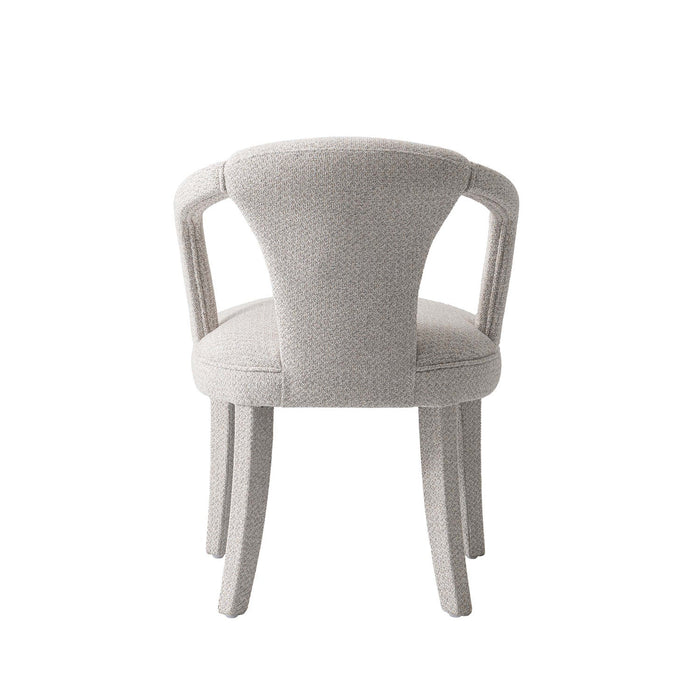 Palmer Mid-Century Modern Upholstered Tweed Armchair in Silver Lining Armoire 