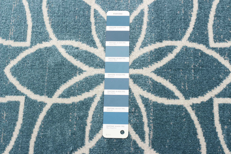 Terali Turquoise Machine Washable Area Rug - 2'6\" x 8'0\"