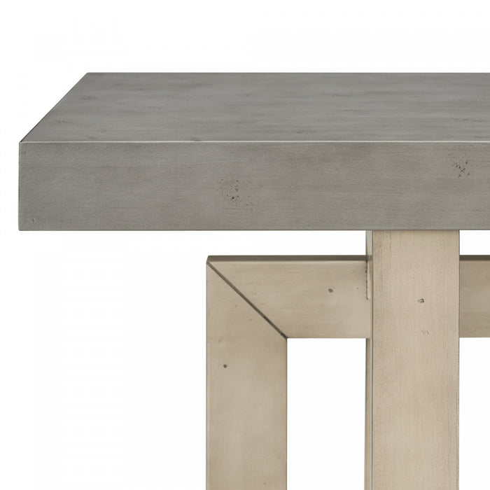 Ethan 59.1'' Triple Rectangle Design Painted Entryway Table with Pine Wood Legs,Grey Sofa Table  