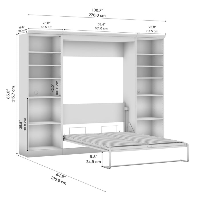 Bestar Versatile Full Murphy Bed Closet Organizers (109 W) - White
