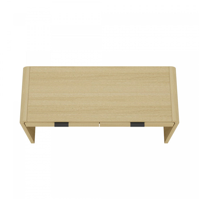 Grace Modern 54\" Office Desk in Natural Oak (2-Drawer) 
