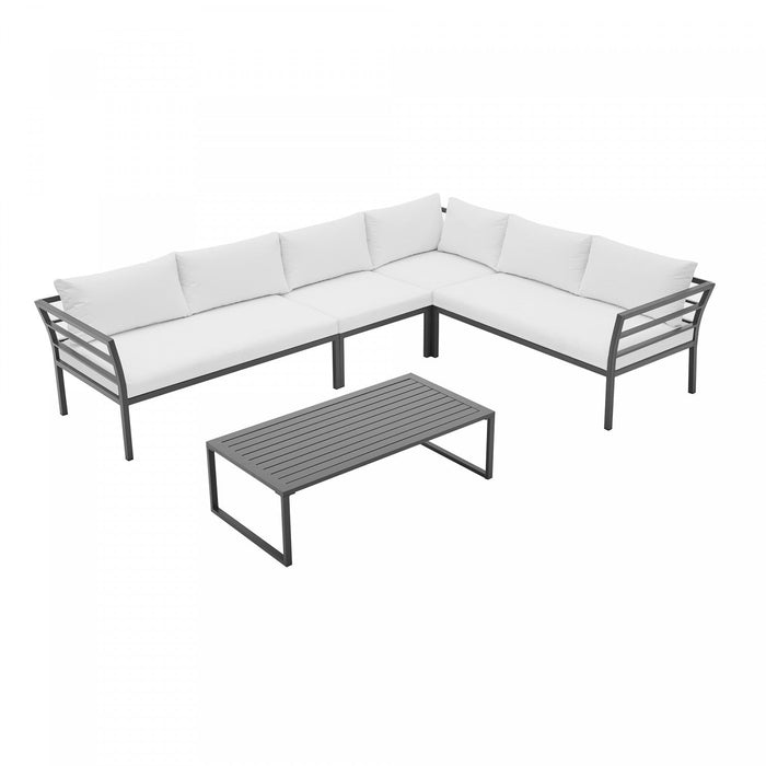 Sunnyside Modern 5-Piece Conversation Set in White 