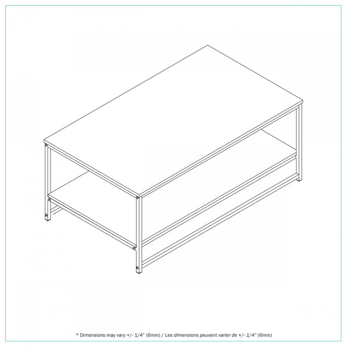 Nimbus Rectangular Coffee Table With Dual Marble Surfaces 