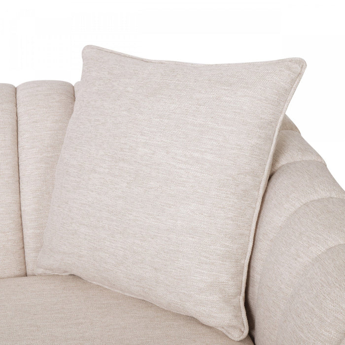 Taylor 84.5\" Linen-look Fabric Condo Size Sofa With Wood Legs - Beige White 