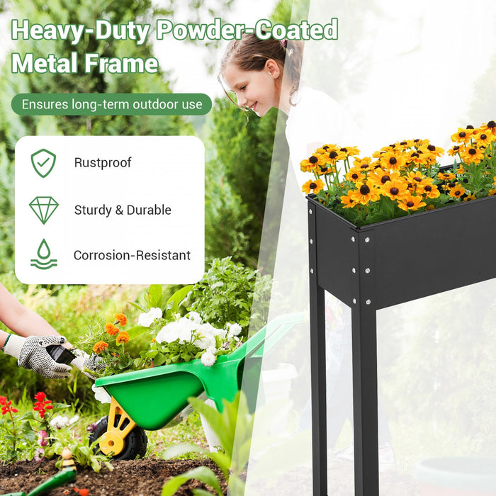 Costway 40" Raised Garden Bed With Legs Metal Elevated Planter Box Drainage Hole Backyard