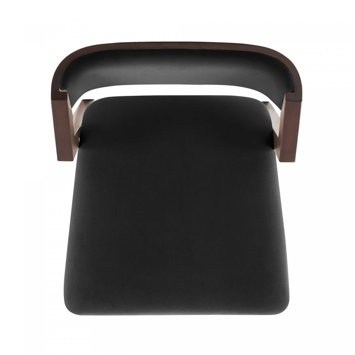 Patricia Modern Wood Upholstered Counter Stool in Black Armoire 