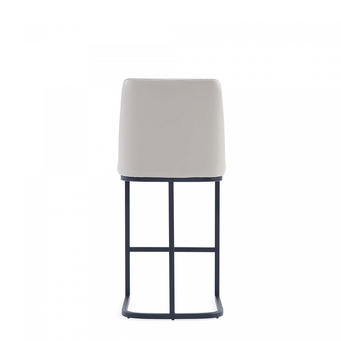 Serena Modern Metal Upholstered Counter Stool in Light Gray Bar Stool 
