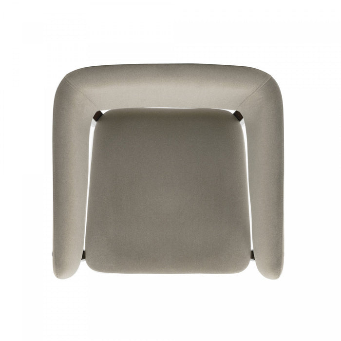 Blake Modern Faux Mohair Wood Armchair in Linen - Set of 2 Dining Chair 