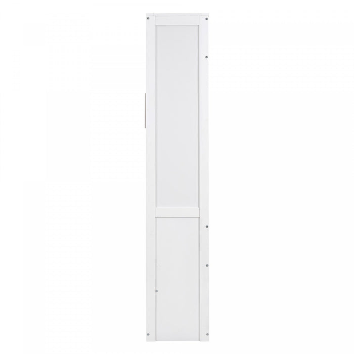 Jocelyn Space-saving Full Murphy Bed With Shelves - White 