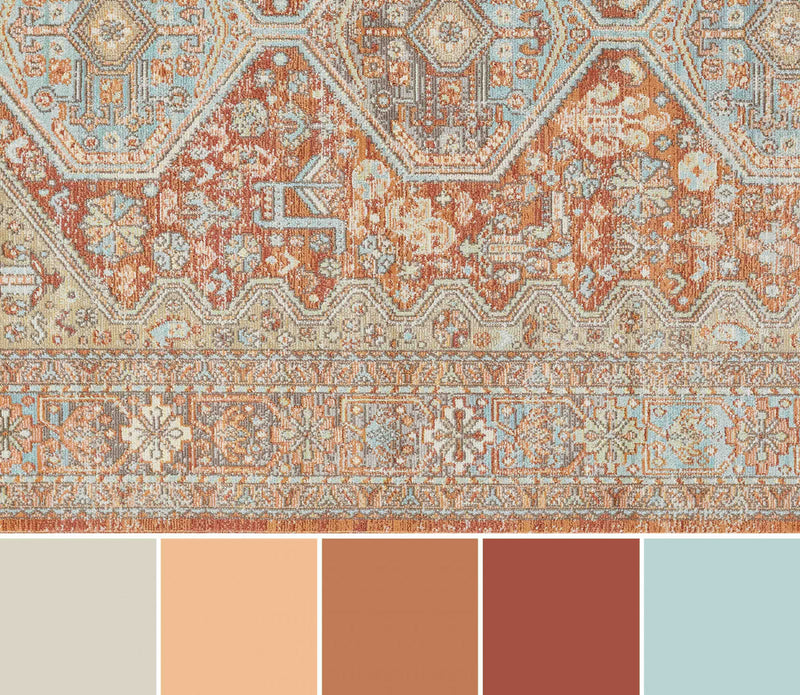Alicia Traditional 6'7\" x 9'6\" Area Rug in Brown Indoor Area Rug 