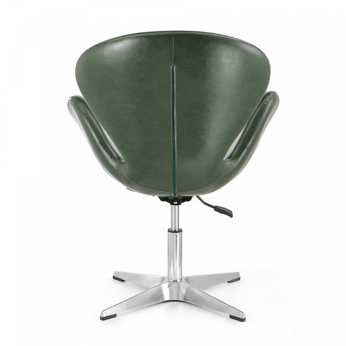 Raspberry Modern Upholstered Swivel Lounge Chair in Forest Green - Set of 2 Accent Chair 