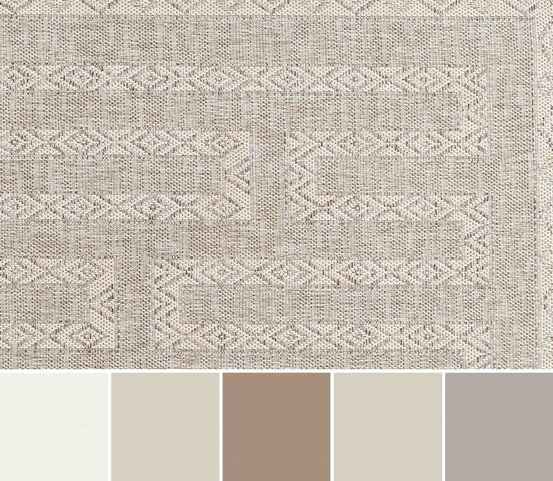 Maze Transitional 5'3\" x 7'0\" Area Rug in Grey Indoor Area Rug 