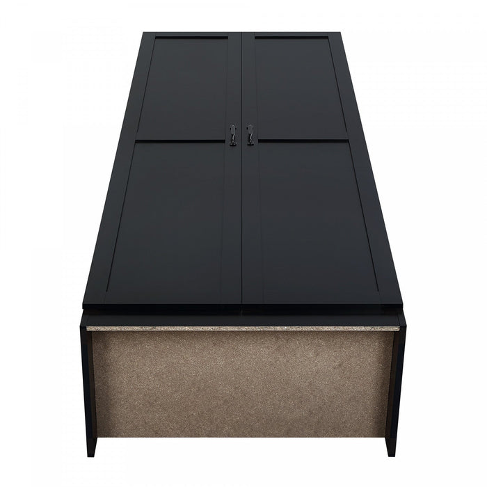 Hopkins Modern 30\" Storage Cabinet in Black (4-Shelf) - Set of 2 Armoire 