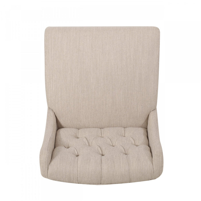 Bruce 30.5\" Counter Height Bar Stools Set Of 2 With Metal Legs And Fabric Upholstery - Beige 