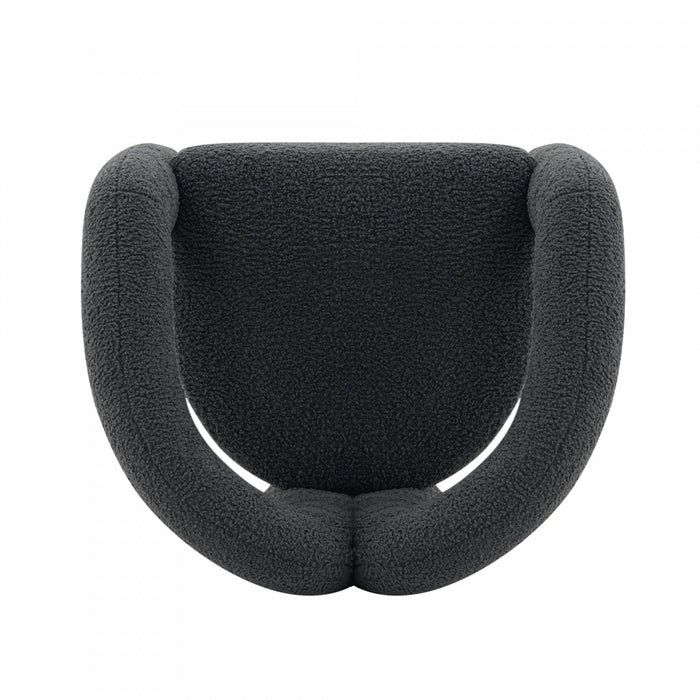 Darian Modern Boucle Lounge Chair in Black - Set of 2 