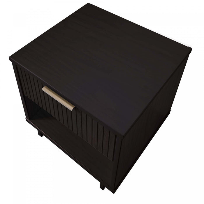 Granville Modern 18\" Nightstand in Black (1-Drawer) - Set of 2 