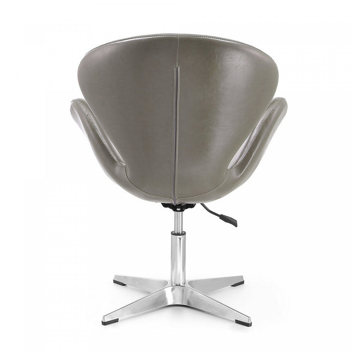 Raspberry Modern Upholstered Swivel Lounge Chair in Pebble Gray - Set of 2 Accent Chair 