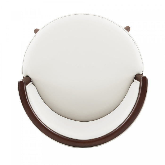 Evalyn Modern Wood Upholstered Counter Stool in White 