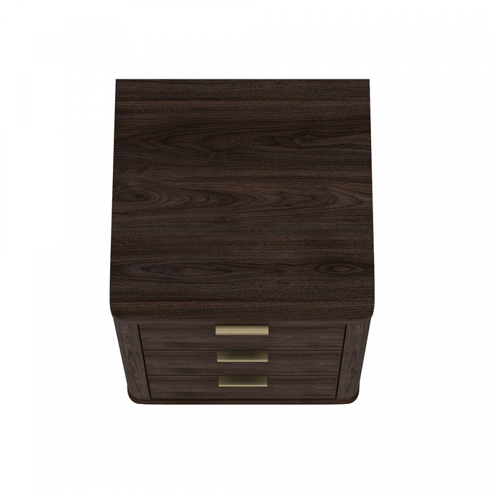 Evelyn Modern 20\" Nightstand in Brown (3-Drawer) 