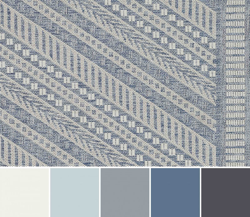 Livia Transitional 5'3\" x 7'0\" Area Rug in Blue Indoor Area Rug 