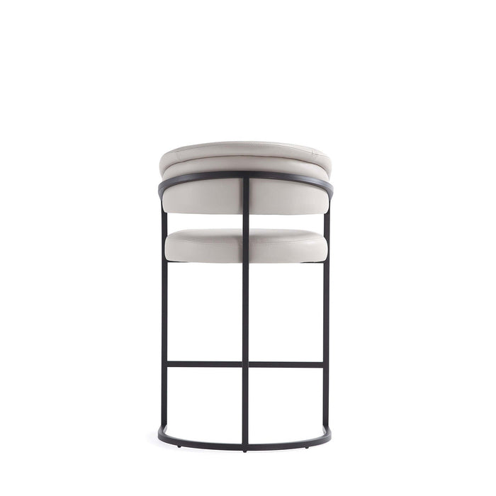 Augusta Modern Metal Upholstered Counter Stool in Light Gray - Set of 2 