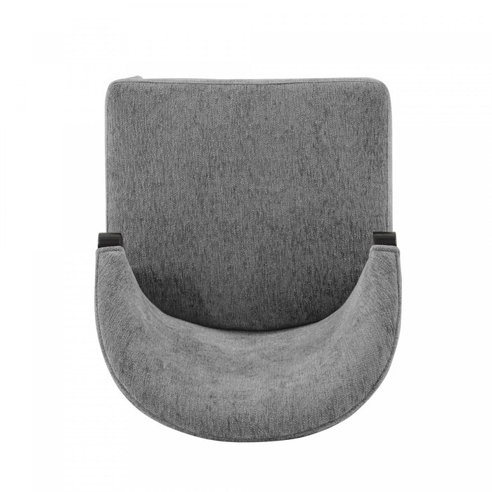 Ola Modern Wood Chenille Dining Chair in Gray - Set of 2 