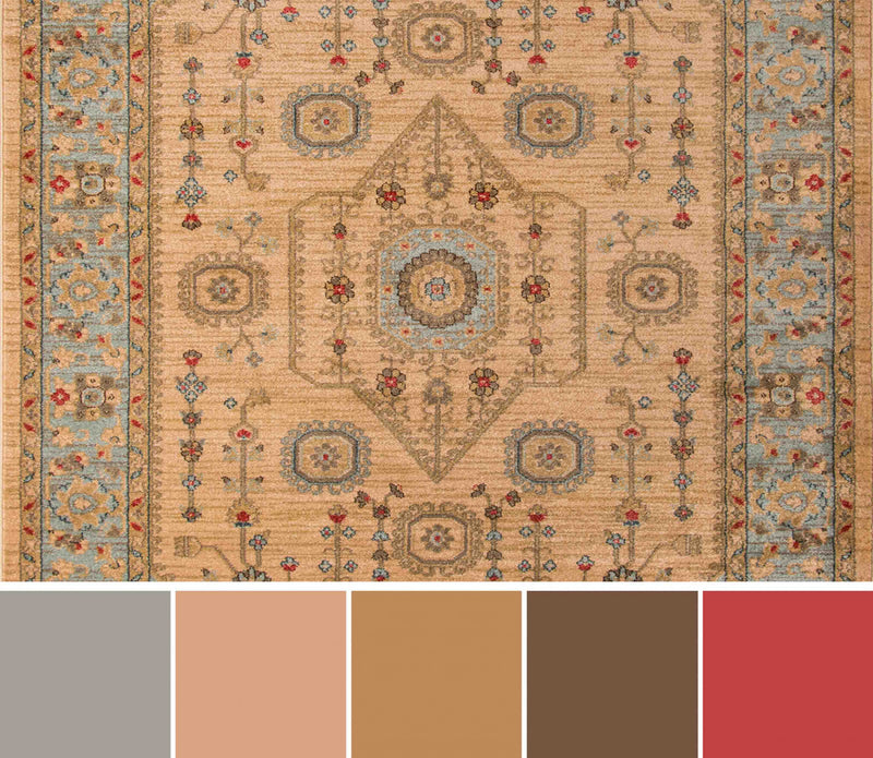 Lynda Traditional 7'10\" x 9'10\" Area Rug in Ivory Indoor Area Rug 