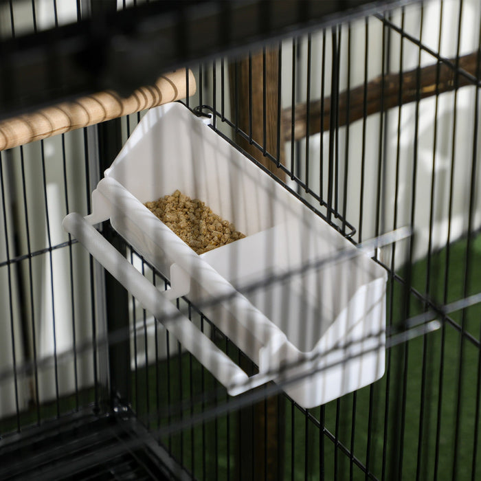 Pawhut 55.1\" 2 In 1 Bird Cage Aviary Parakeet House For Finches, Budgies With Wheels, Slide-out Tray
