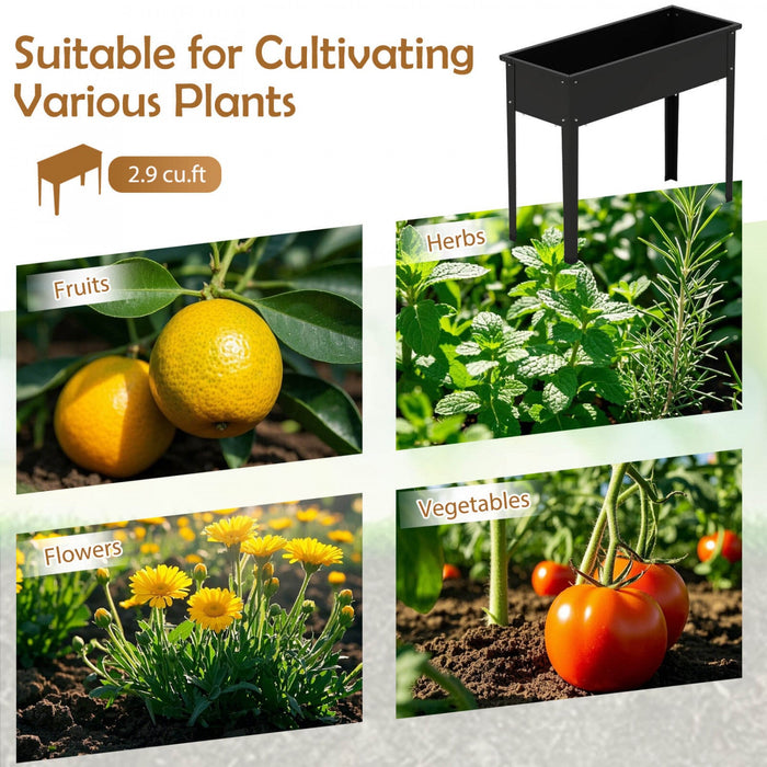 Costway Raised Garden Bed Elevated Metal Planter Box With Legs Drainage Holes Gardening Box