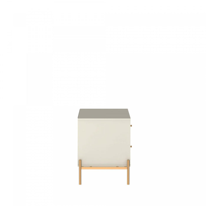Jasper Modern 25\" Nightstand in Off White (2-Drawer) - Set of 2 