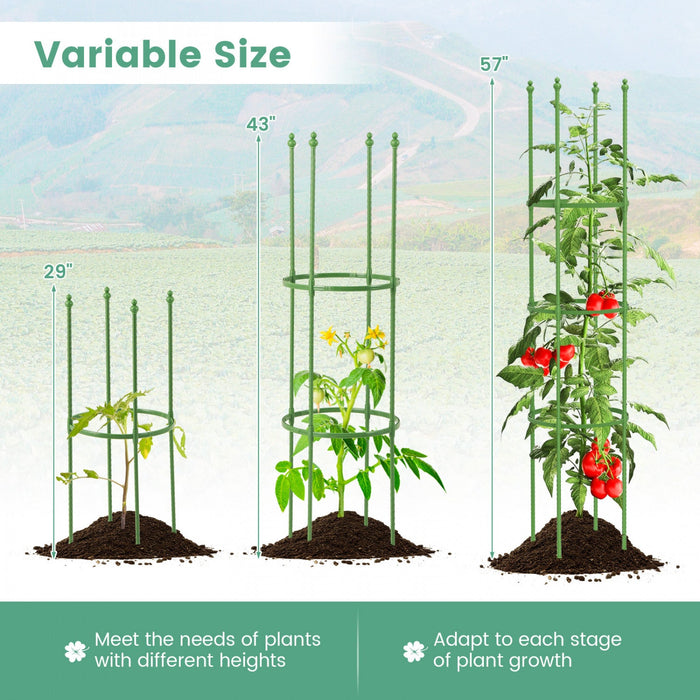Costway 2-pack Garden Trellis 57" Plant Support & Tomato Cages With Adjustable Height