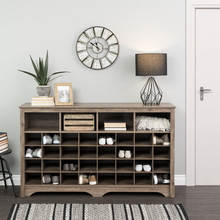 Shoe Cubby Console - Drifted Grey