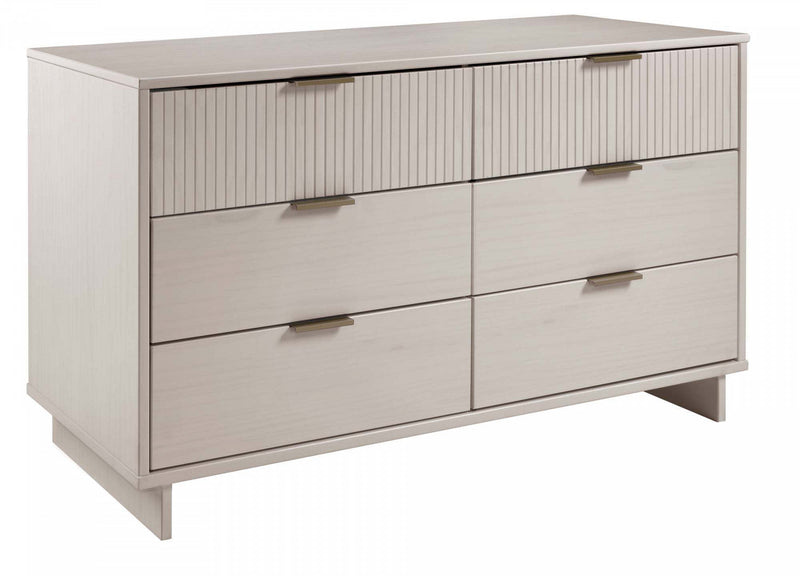 Granville Modern 55\" Dresser in Light Gray (6-Drawer) 