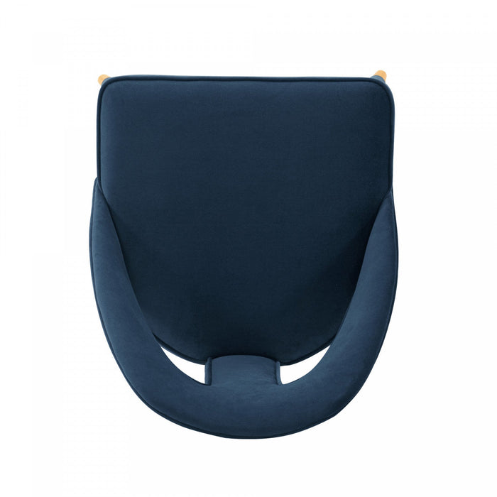 Neda Modern Upholstered Velvet Dining Chair in Midnight Blue - Set of 2 