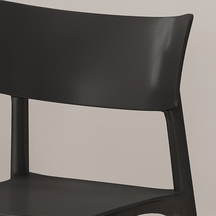 Mason Dining Chair Set Of 2 With Polypropylene Seats And Soild Wood Legs - Black 