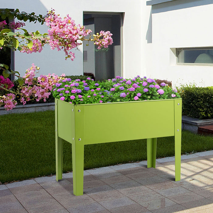 Costway 24" X11" Outdoor Elevated Garden Plant Stand Raised Tall Flower Bed Box